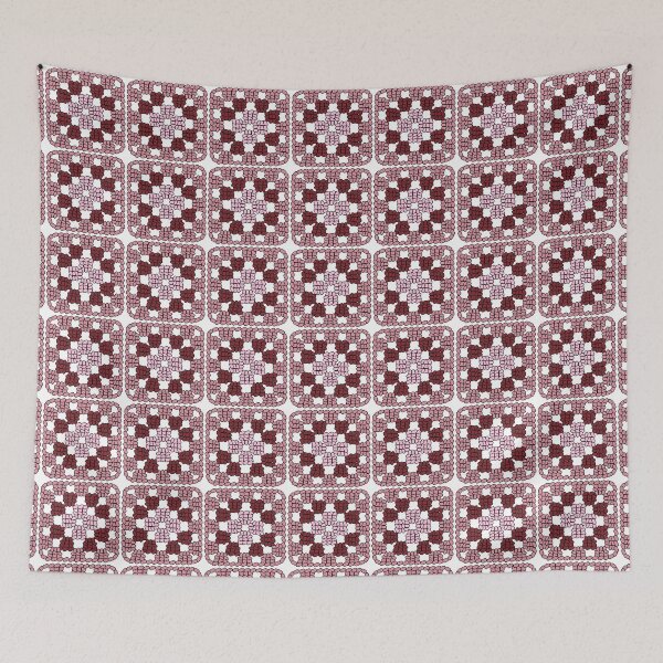 Item preview, Crochet Granny Square Retro Pattern in Vintage Rose Shades  designed and sold by Aureusglow.