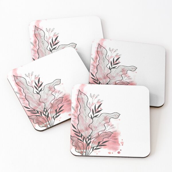 Item preview, Red Watercolor Banana Leaf designed and sold by BEATRIZKOBORI.