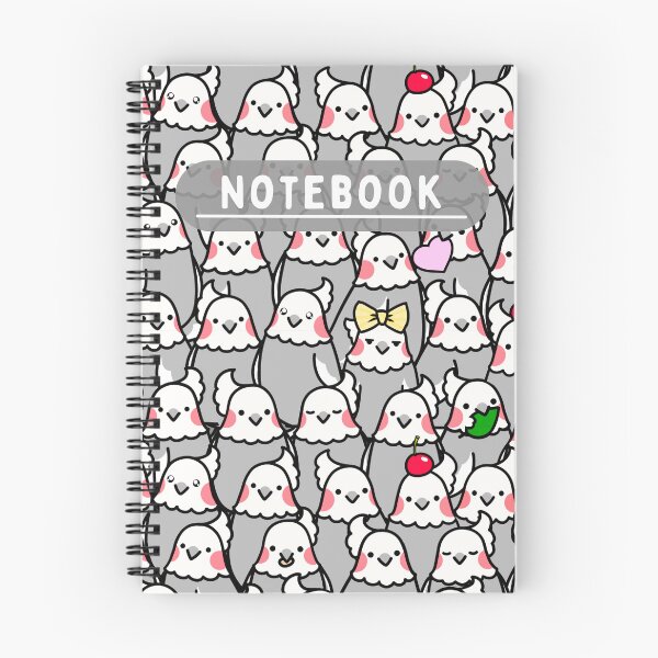 Item preview, Cheeks the Cockatiel Notebook designed and sold by BirbThings.