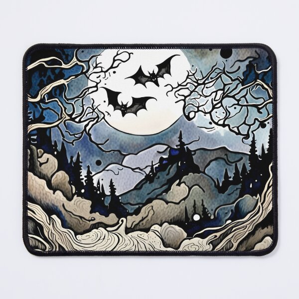 Item preview, Moonlit Fantasy Scene with Bats designed and sold by AuroraSpringer.