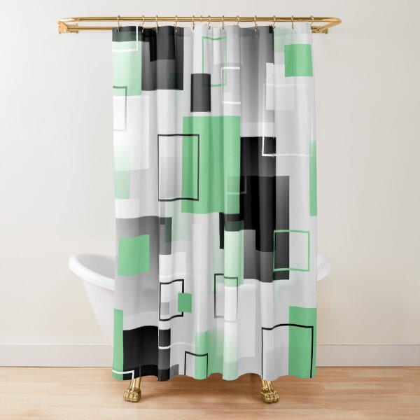 Item preview, Midcentury Modern Retro Squares - Mint Green, Gray, White designed and sold by MellowCat.