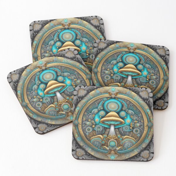 Item preview, Golden Mushroom Mandala designed and sold by MysticMaverick.