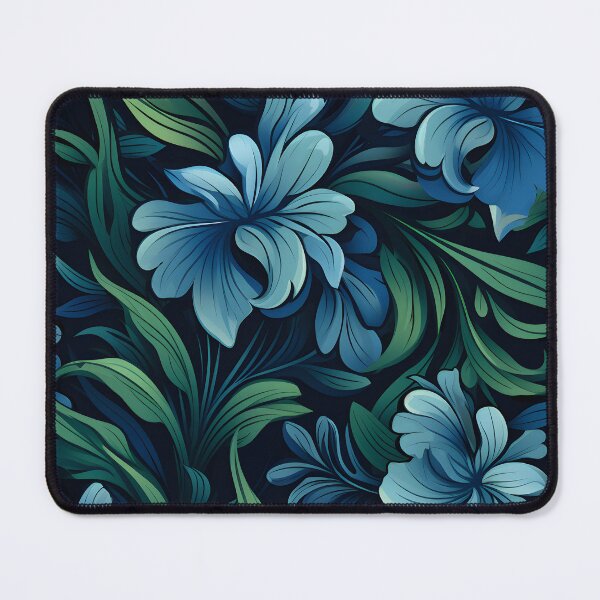 Item preview, Vintage Blue Flower Vector:Delicate Shading on Black designed and sold by MauveFleur.