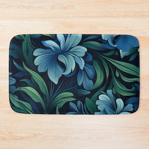 Item preview, Vintage Blue Flower Vector:Delicate Shading on Black designed and sold by MauveFleur.