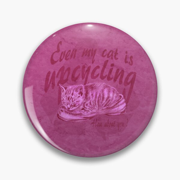 Item preview, Sleeping kitten in old shoe - pink marbled version, Upcycling text in English. designed and sold by SylvieG18.