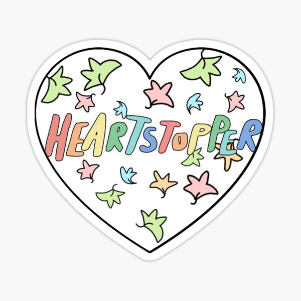 Heartstopper heart of leaves (Black background) Sticker