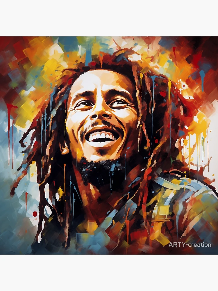 Bob Marley Smiling Fantasy Art Watercolor Oil cheapest Painting Poster Wall Art Print