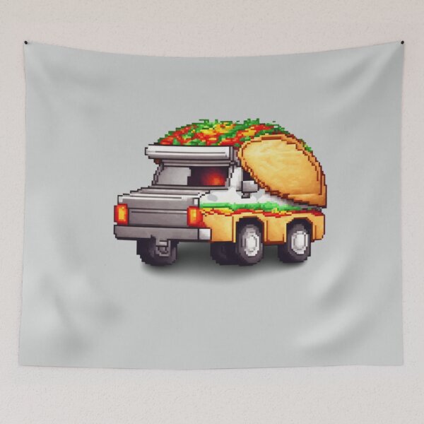 Item preview, Pixel Taco Truck Design Print  designed and sold by randomtdesigns.