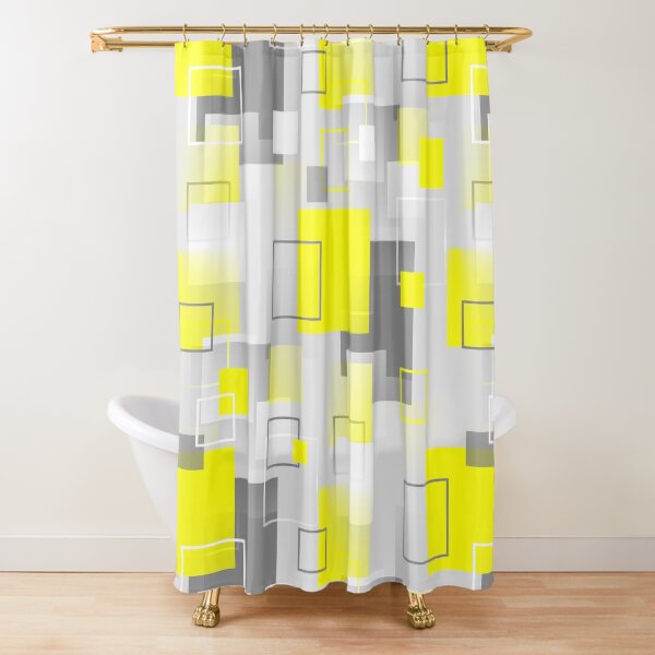 Item preview, Midcentury Modern Retro Squares in Yellow, White and Gray designed and sold by MellowCat.