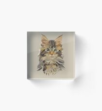 Maine coon Kitten Love Acrylic Block