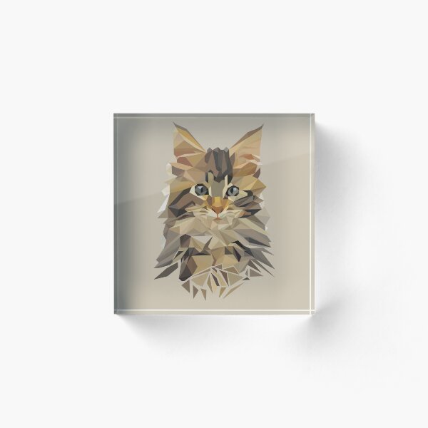 Maine coon Kitten Love Acrylic Block