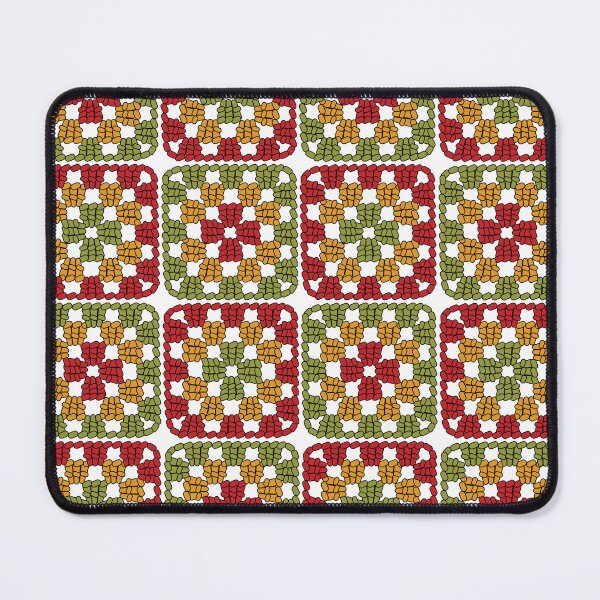 Item preview, Crochet Granny Square Retro Pattern in Floral Shades designed and sold by Aureusglow.