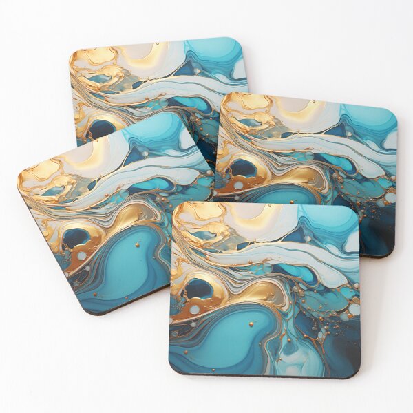 Item preview, Blue And Gold Liquid Painting designed and sold by AerinDigital.