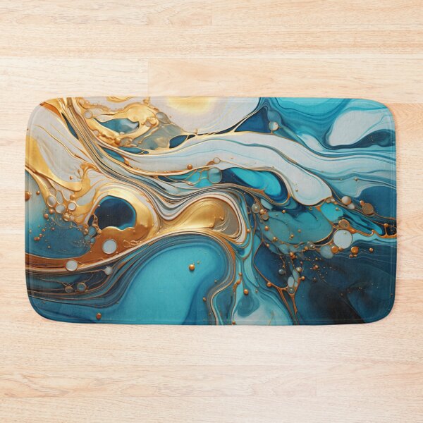 Item preview, Blue And Gold Liquid Painting designed and sold by AerinDigital.