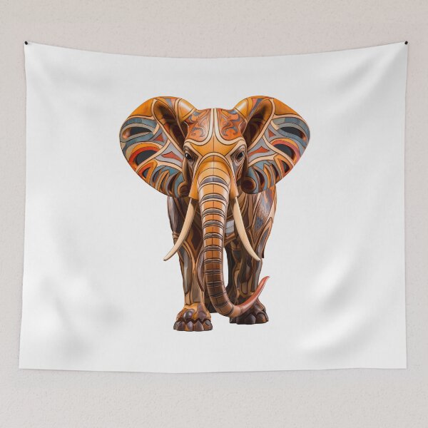Item preview, Exotic Wood Carved Elephant Art - Gift Idea For Elephant Lovers designed and sold by AlanPhotoArt.
