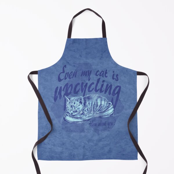 Item preview, Sleeping kitten in old shoe - blue marbled version, Upcycling text in English. designed and sold by SylvieG18.