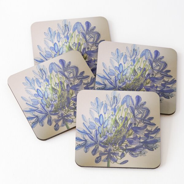 Artikelvorschau, Agapanthus-Blumen-Aquarellmalerei entworfen und verkauft von esvb.