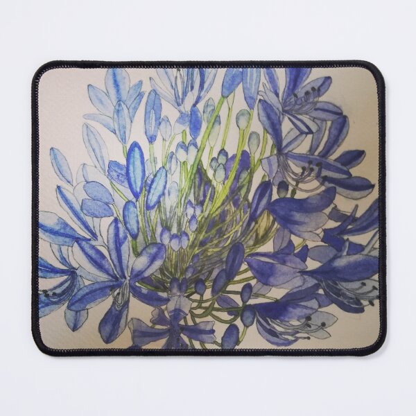 Item preview, Agapanthus flower watercolour painting  designed and sold by esvb.