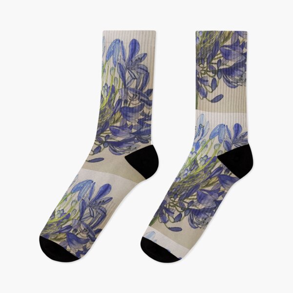 Item preview, Agapanthus flower watercolour painting  designed and sold by esvb.