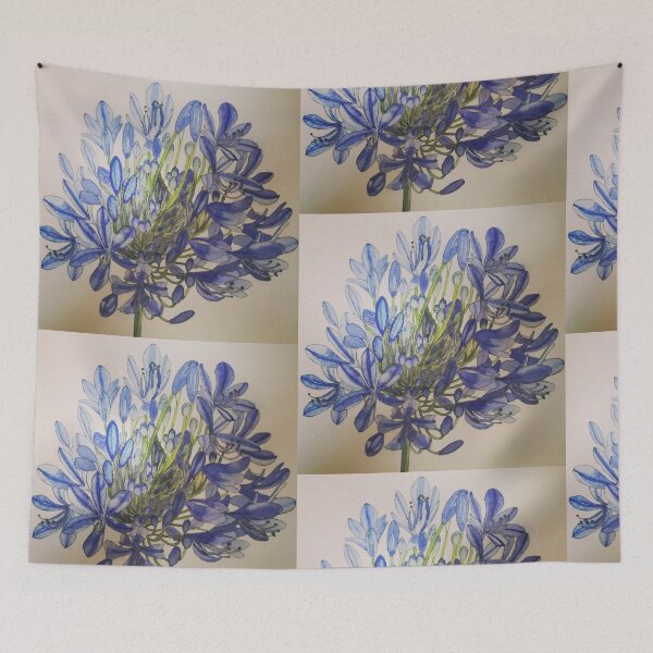 Artikelvorschau, Agapanthus-Blumen-Aquarellmalerei entworfen und verkauft von esvb.