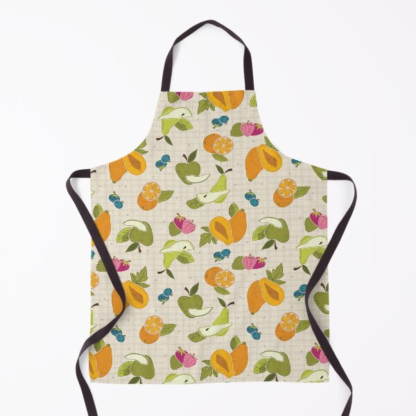 Artikelvorschau, Obst auf cremefarbenem Gingham-Hintergrund entworfen und verkauft von Natasha Miller.