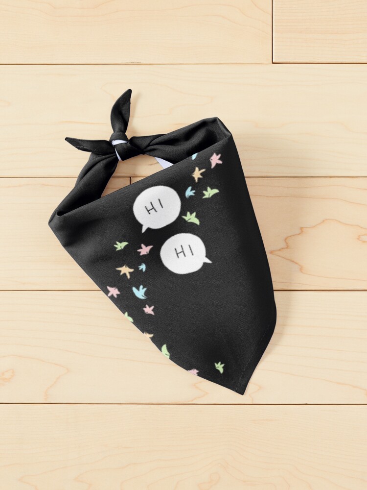 Thumbnail 2 of 6, Pet Bandana, Heartstopper leaves and HI (Black background) designed and sold by Mabel-rgz.