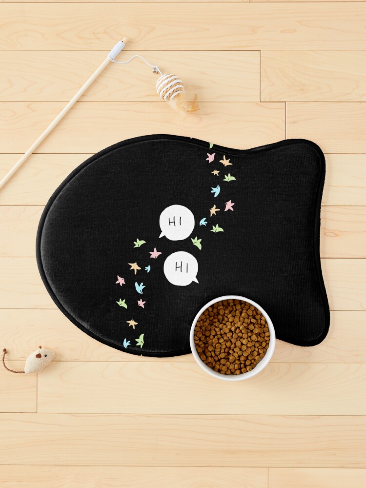 Thumbnail 1 of 5, Pet Mat, Heartstopper leaves and HI (Black background) designed and sold by Mabel-rgz.