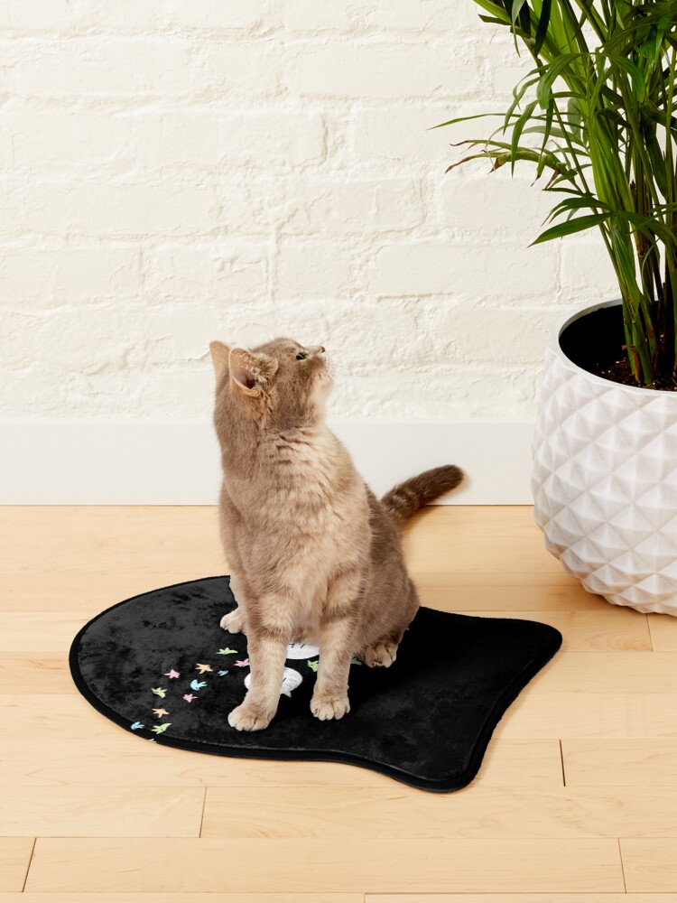 Thumbnail 2 of 5, Pet Mat, Heartstopper leaves and HI (Black background) designed and sold by Mabel-rgz.
