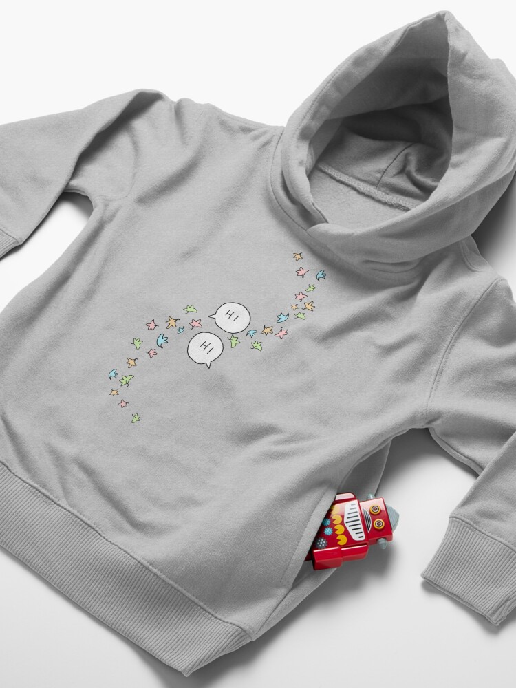 Thumbnail 4 of 5, Toddler Pullover Hoodie, Heartstopper leaves and HI (Black background) designed and sold by Mabel-rgz.