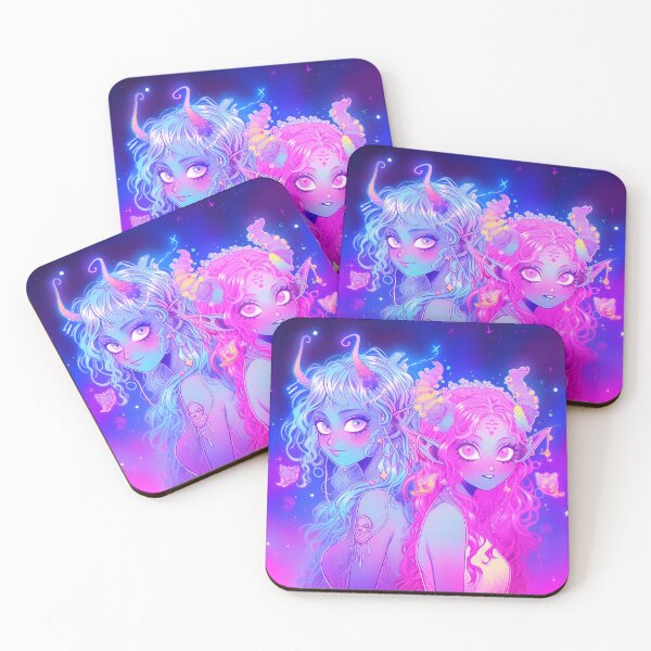 Item preview, Cute Pink and Blue Anime Girl Sisters designed and sold by bubblegoth.