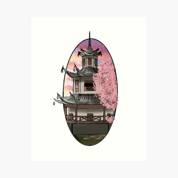 Pagoda japanese temple. vintage engrave monochrome black. Pagoda japanese  temple. vintage vector engrave monochrome black | CanStock