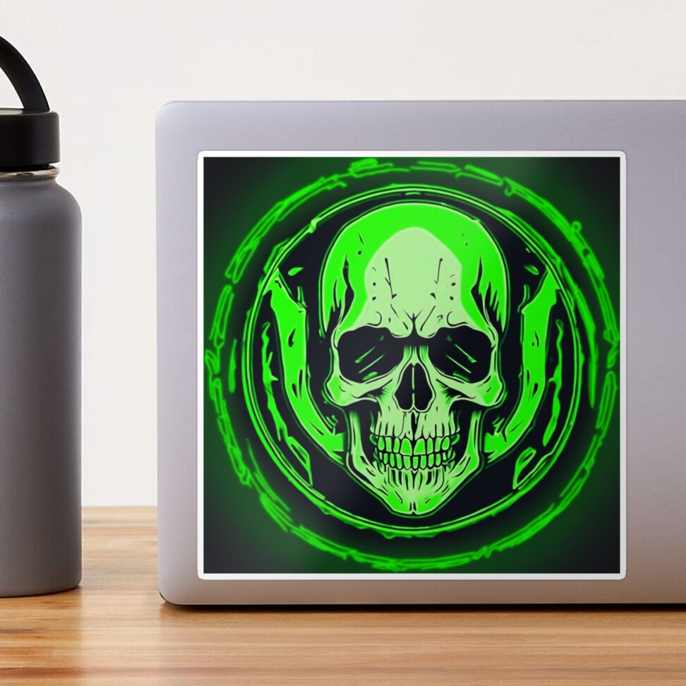 Large Neon Green Skull Window popular Decal