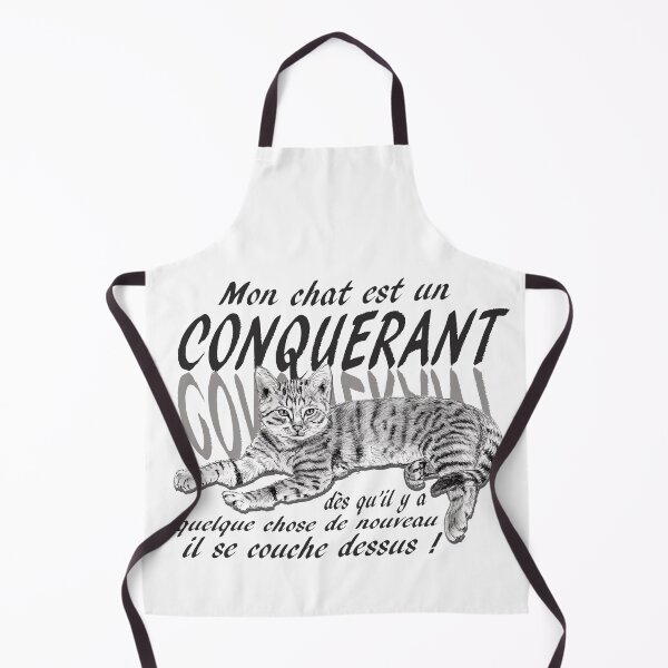 Item preview, Conquering cat - graphite version, text in French designed and sold by SylvieG18.