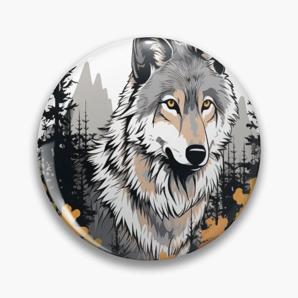 Item preview, Wolf in forest designed and sold by dcwildfinds.