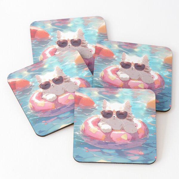 Item preview, Summer Vibes Cat In Pool designed and sold by AerinDigital.