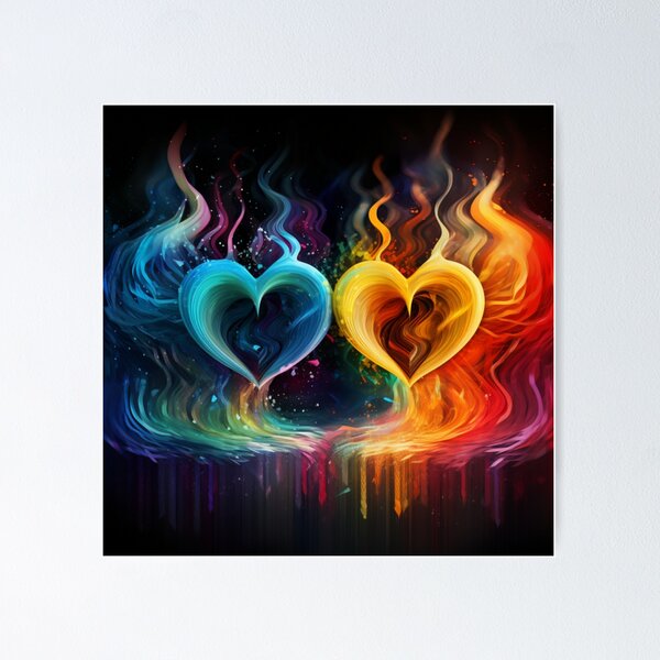 Item preview, Two colorful hearts with love designed and sold by Dreamtodream.