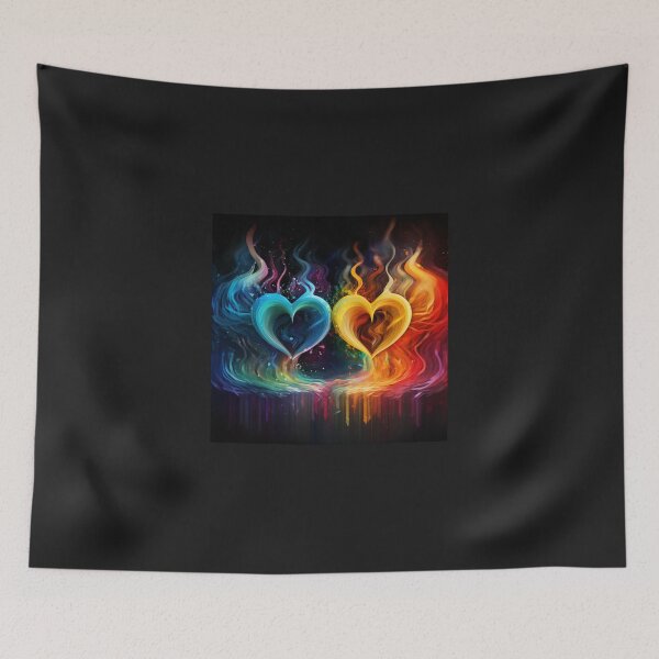 Item preview, Two colorful hearts with love designed and sold by Dreamtodream.