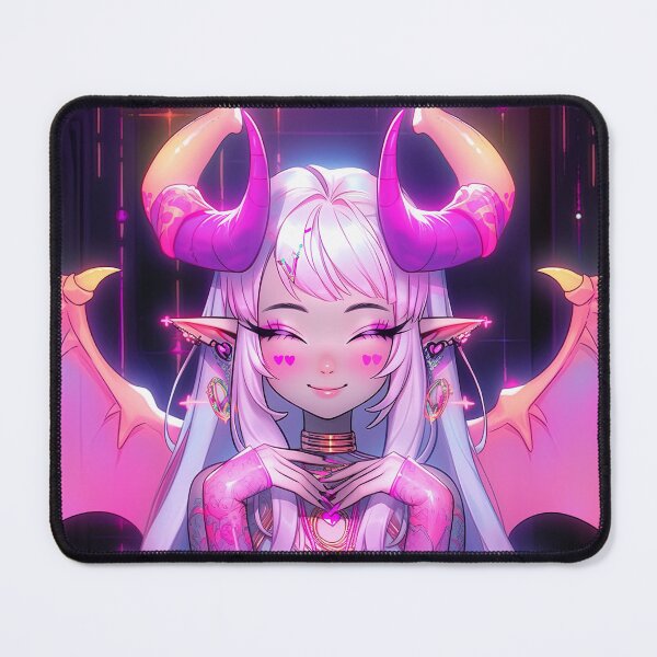 Item preview, Cute Pink Winged Demon Anime Girl designed and sold by bubblegoth.