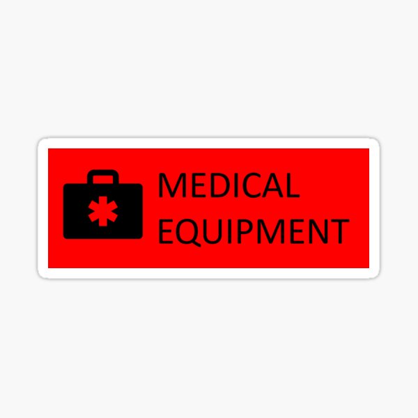 Item preview, Medical equipment sticker with picture, red+black designed and sold by TeeJayAAC.