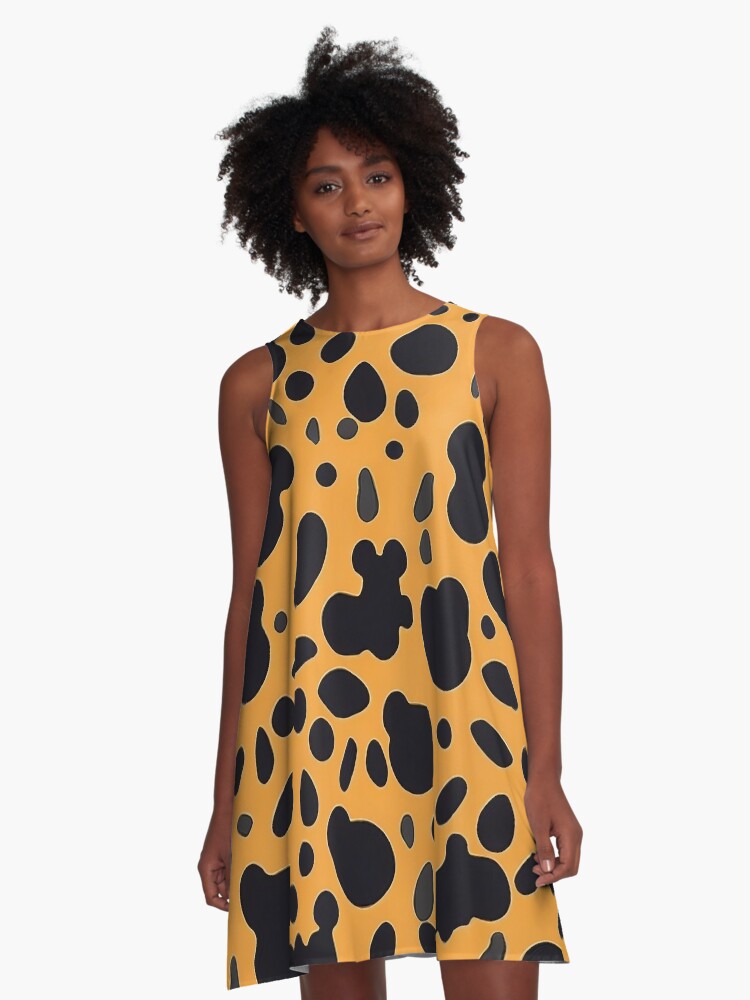 Cute Leopard Cheetah Skin Style Fun Animal Print Pattern with Dark Spots Design A Line Dress for Sale by rselby Redbubble