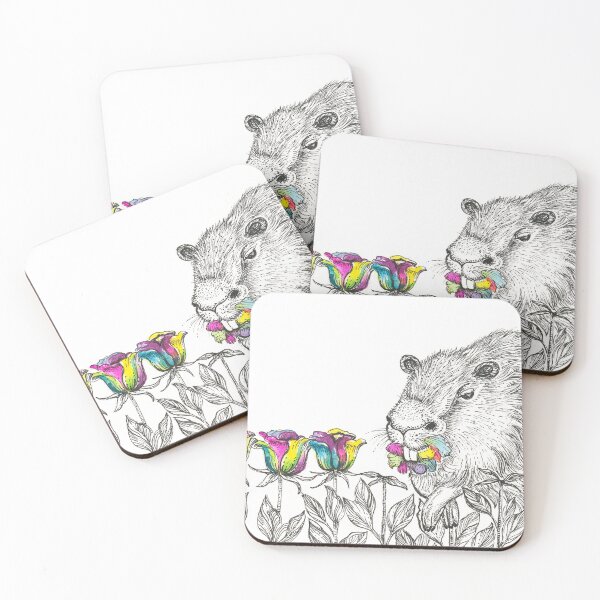 Item preview, Capybara Eating Roses designed and sold by StudioLRM.