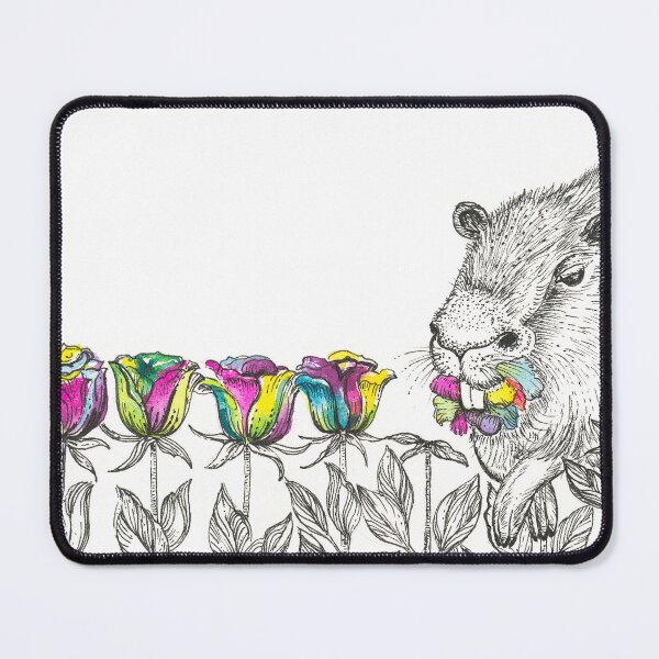 Item preview, Capybara Eating Roses designed and sold by StudioLRM.