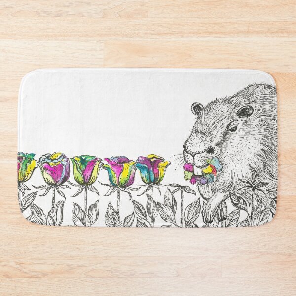 Item preview, Capybara Eating Roses designed and sold by StudioLRM.