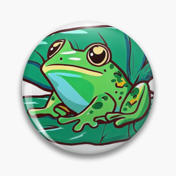 Item preview, cute little frog on green leaf designed and sold by Tandilia Store.