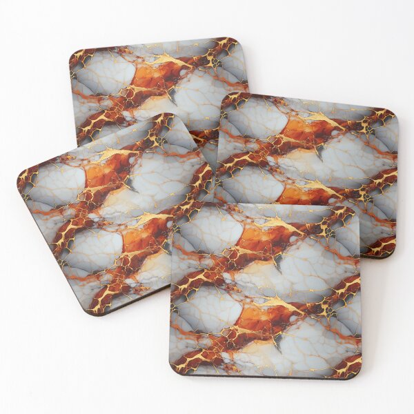Item preview, Orange White And Gold Marble designed and sold by Lumistica.