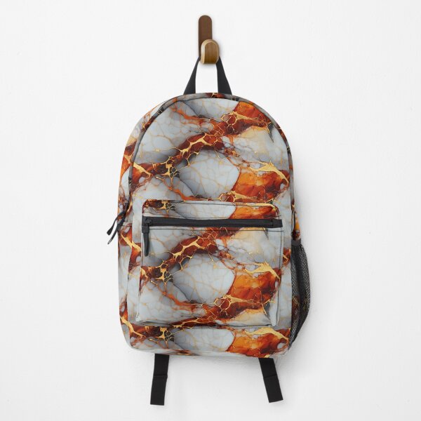 Item preview, Orange White And Gold Marble designed and sold by Lumistica.