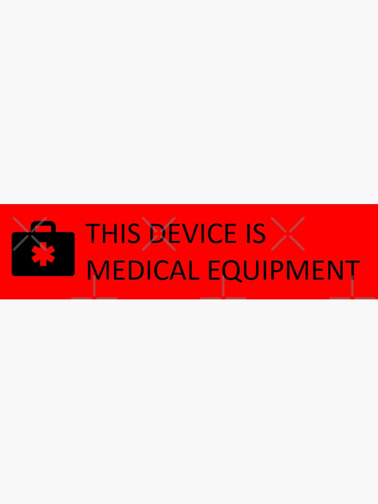 this-device-is-medical-equipment-sticker-with-picture-red-black-sticker-for-sale-by-teejayaac-redbubble