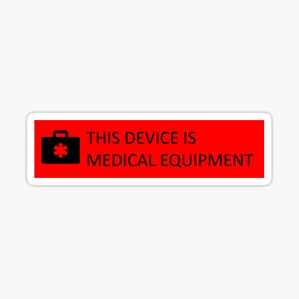 Item preview, This device is medical equipment sticker with picture, red+black designed and sold by TeeJayAAC.