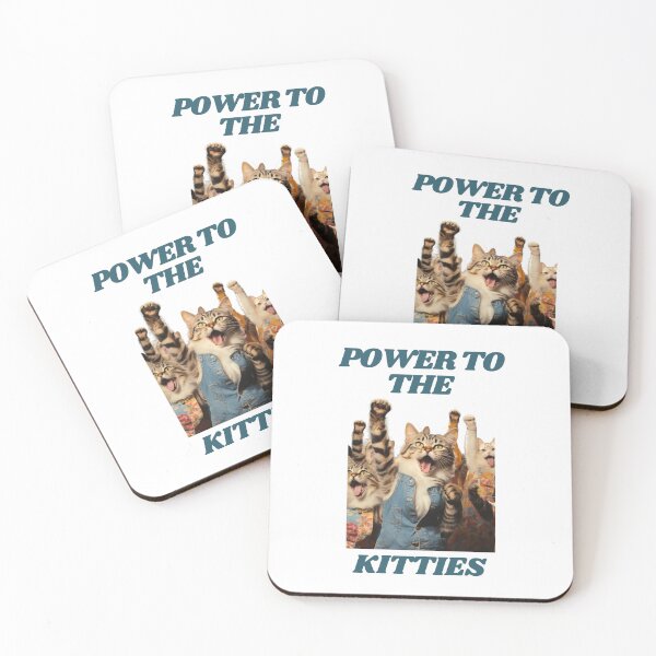 Item preview, Power to the Kitties Protest Design - Stand Up for Feline Rights designed and sold by KittyStampedeCo.