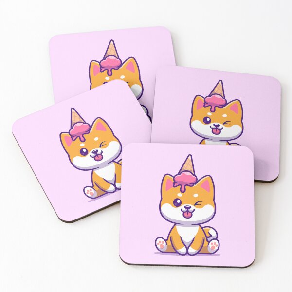 Item preview, Chillin' with Shiba: Cute Dog and Ice Cream Cartoon designed and sold by hjian8219.